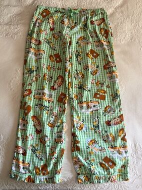 Paul Frank Y2K pj pants - size Large - Wish You Were Here green gingham pants
